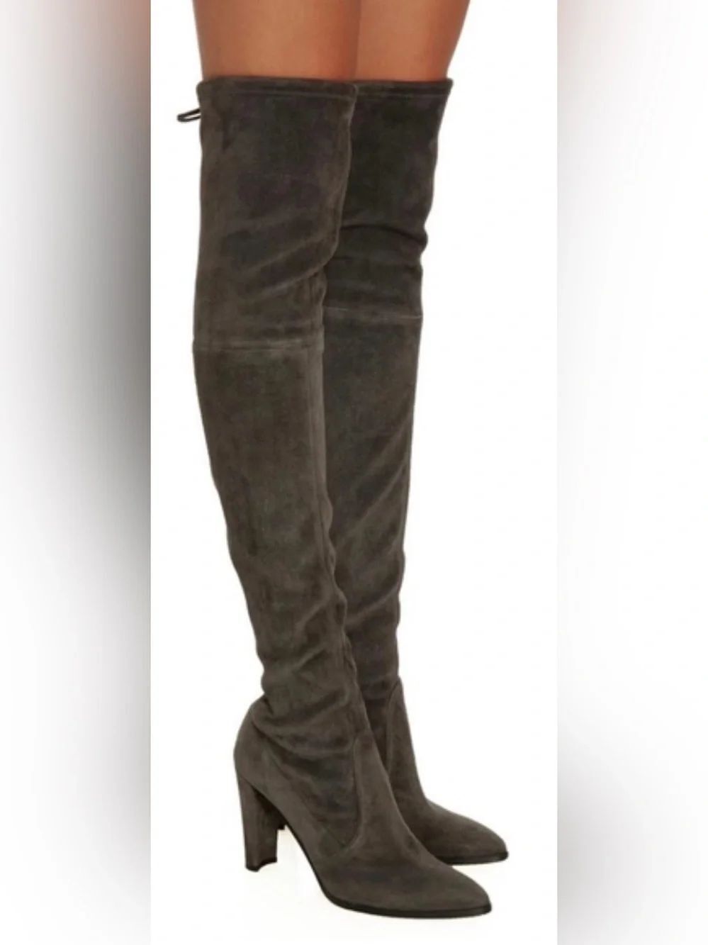 Stuart Weitzman Gray Suede Highland over the knee high boots size 6